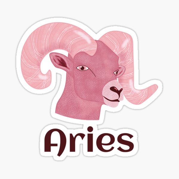 Red Aries Zodiac Sign Sticker