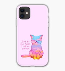 "Your Best Is Enough" Sunset Cat iPhone Case