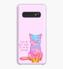 "Your Best Is Enough" Sunset Cat Case/Skin for Samsung Galaxy