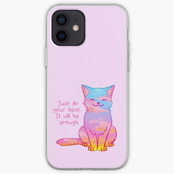 "Your Best Is Enough" Sunset Cat iPhone Soft Case