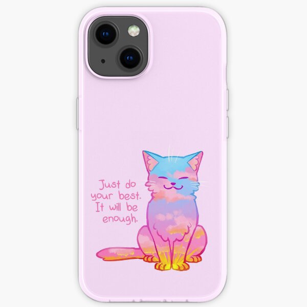 "Your Best Is Enough" Sunset Cat iPhone Soft Case