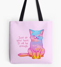 Bolsa de tela El gato del atardecer "Your Best Is Enough"