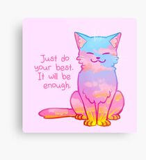 "Your Best Is Enough" Sunset Cat Metal Print