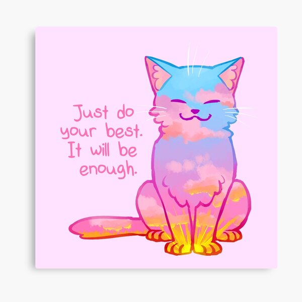 "Your Best Is Enough" Sunset Cat Canvas Print