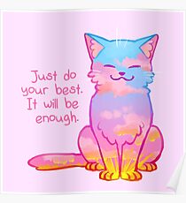 "Your Best Is Enough" Sunset Cat Poster