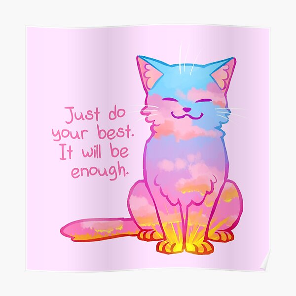 "Your Best Is Enough" Sunset Cat Poster