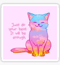 Pegatina El gato del atardecer "Your Best Is Enough"