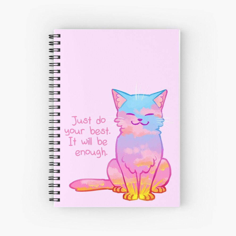 "Your Best Is Enough" Sunset Cat Spiral Notebook