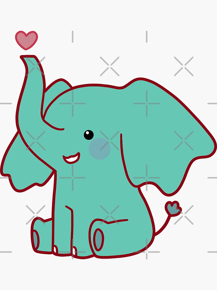 "Heart Elephant" Sticker for Sale by SaradaBoru Redbubble