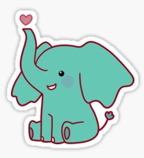 Heart Elephant Sticker