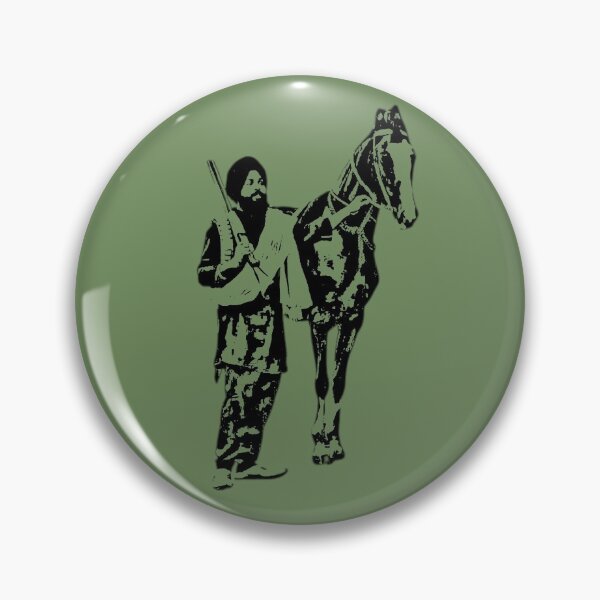 Item preview, Punjabi man with gun and horse - Green  designed and sold by Desi  Merch.