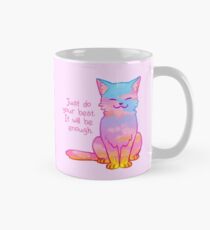 "Your Best Is Enough" Sunset Cat Mug