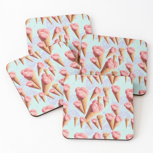 Item preview,  Ice Cream art print, wallpaper pink, kids wall art, cones. designed and sold by ZenArt-Fern.