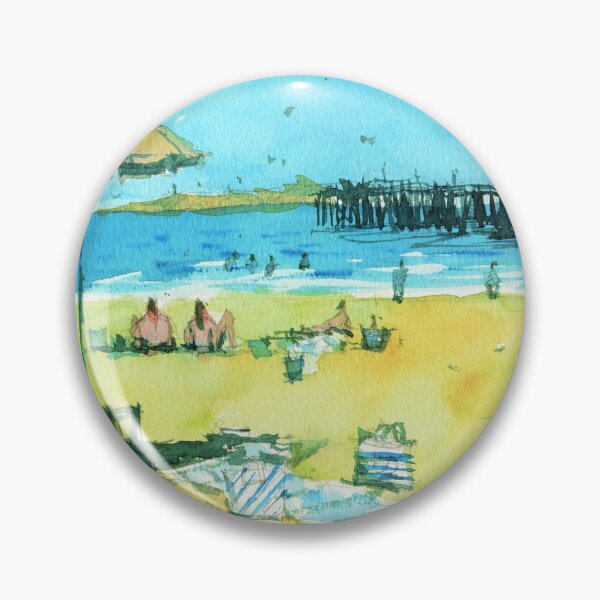 Item preview, Beach Landscape in Watercolor - Jetty/Pier Scene designed and sold by darrenyeoart.