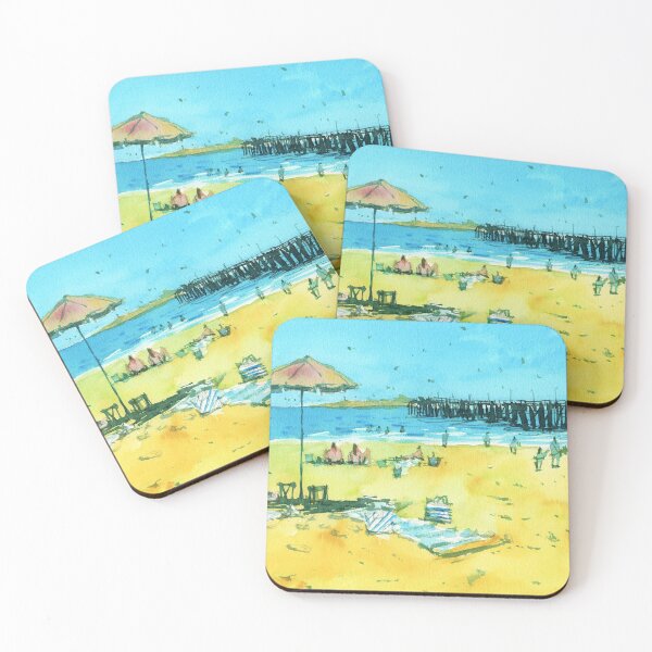 Item preview, Beach Landscape in Watercolor - Jetty/Pier Scene designed and sold by darrenyeoart.