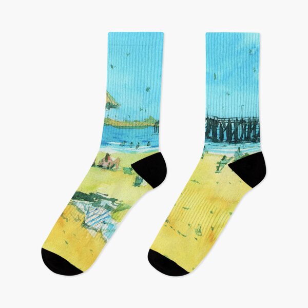 Item preview, Beach Landscape in Watercolor - Jetty/Pier Scene designed and sold by darrenyeoart.