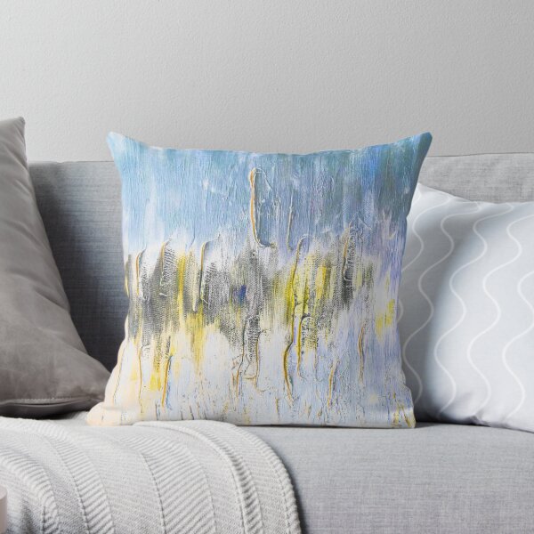 Bird shadows in tropical weather with blue sky abstract Throw Pillow