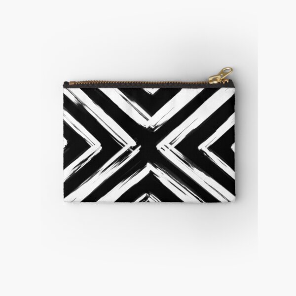 Item preview, Minimalistic Black and White Paint Brush Triangle Diamond Simplistic Simple Zebra Design Pattern designed and sold by AEJdesign.
