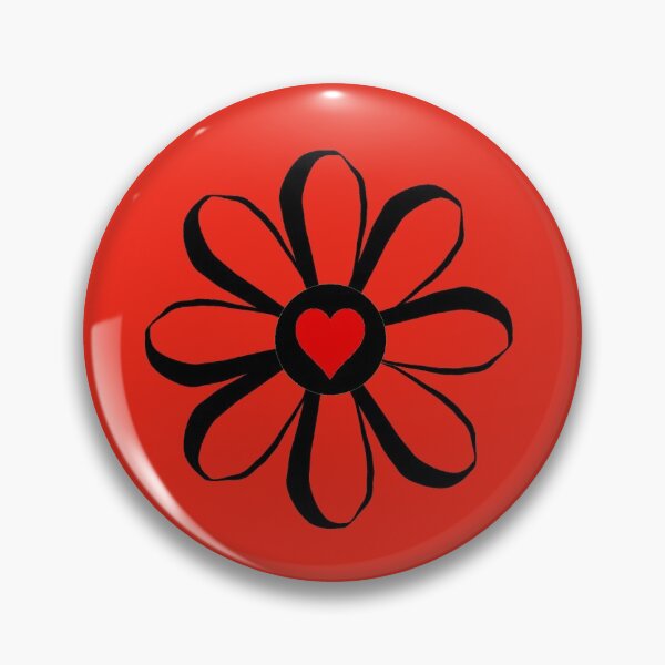 Item preview, Retro Abstract Red and Black Sunflower With Red Heart on Red Background designed and sold by ShajenDesigns.