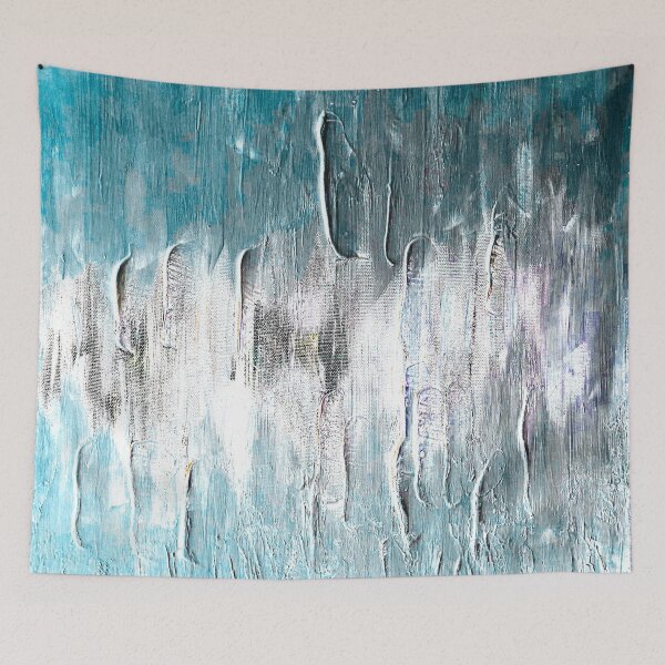 Item preview, Ocean teal and blue waves abstract  designed and sold by Marilena Strambu.