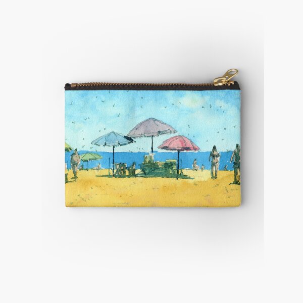Item preview, Beach Landscape Painting in Watercolor with Umbrellas designed and sold by darrenyeoart.