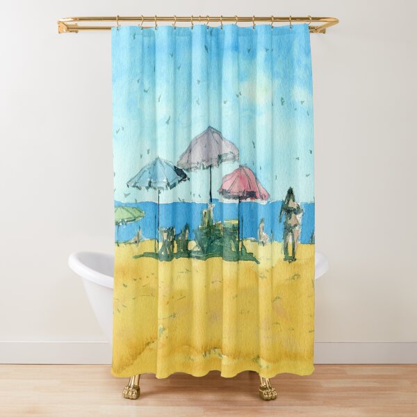 Bethany Beach, DE Topo deals Map Shower Curtain / Made to Order