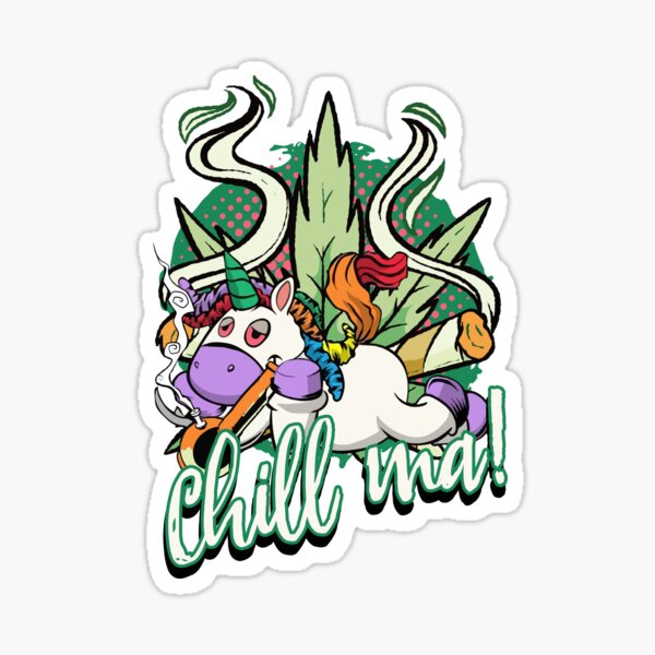 Item preview, chill ma bong stoner unicorn cannabis weed smoking designed and sold by Nelt123.