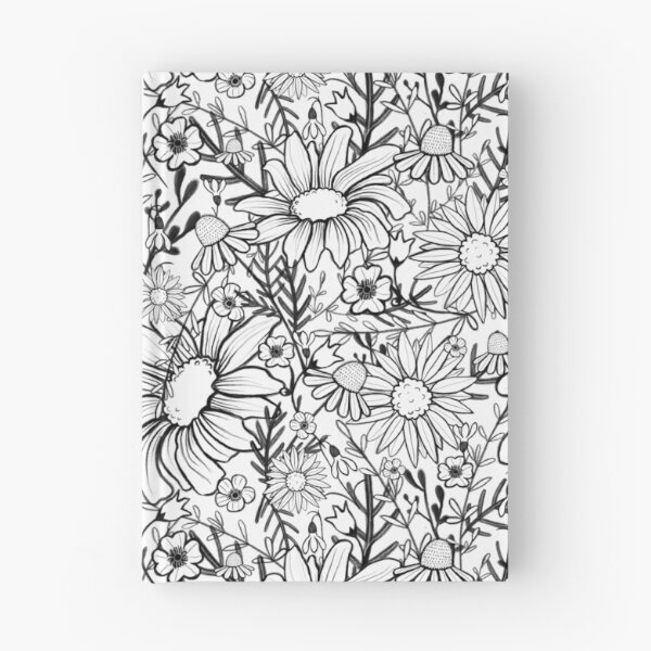 Item preview, Black and White Wildflower Floral Pattern designed and sold by Justdoodlins.