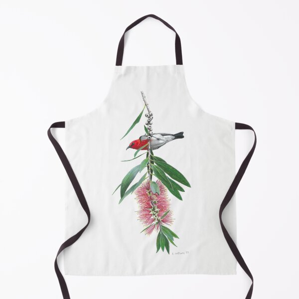 Item preview, Scarlet Honeyeater and callistemon flower designed and sold by LouiseApril.