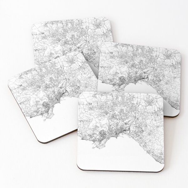 Item preview, Naples White Map designed and sold by multiplicitymap.