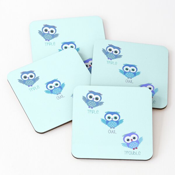 Item preview, Triple OWL Trouble (Blue) Maternity & Baby Wear Incl. designed and sold by PawsitiveMum.