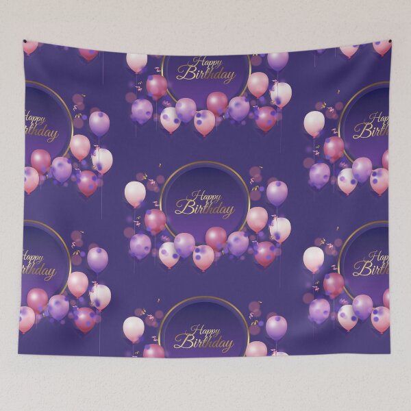 Item preview, Golden circle and balloons Happy Birthday designed and sold by Pavnud.