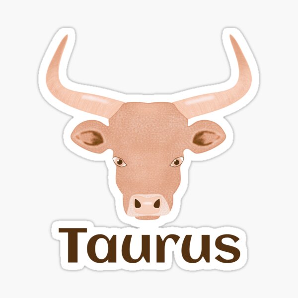 Orange Taurus Zodiac Sign Sticker