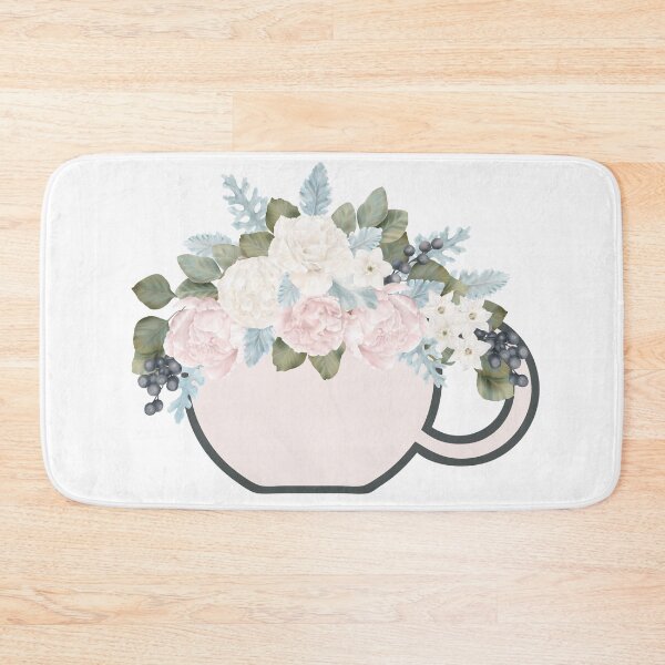 Item preview, SOFT PINK AND BLUE OLD WORLD FLORAL TEACUP designed and sold by wildwhimsical.