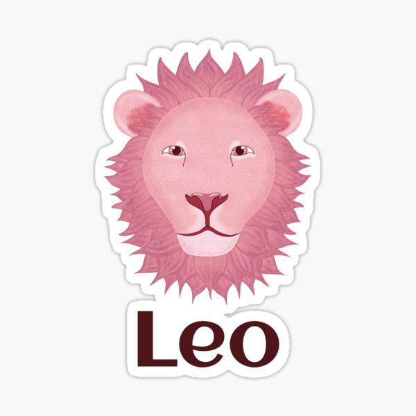 Red Leo Zodiac Sign Sticker