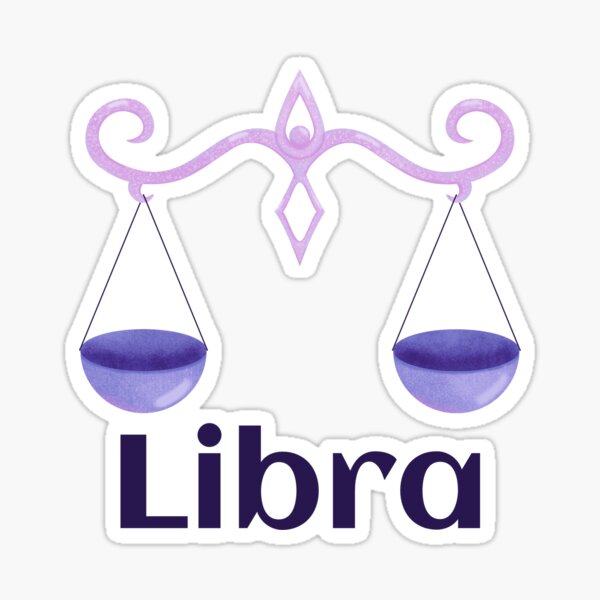 Purple Libra Zodiac Sign Sticker