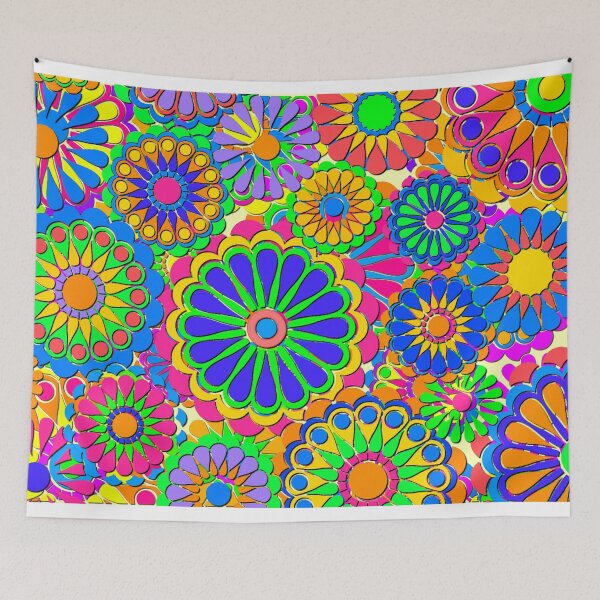 Item preview, Bright Colorful Flower Power Hippy Retro Style designed and sold by Alondra.