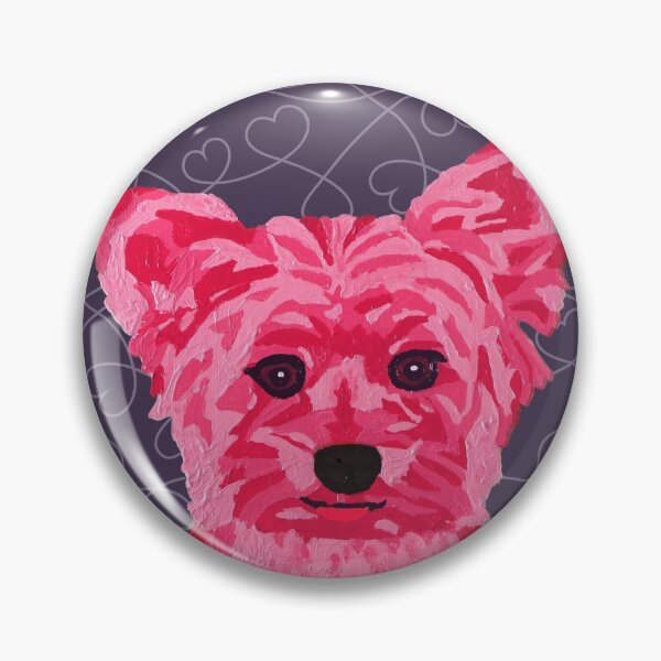 Item preview, Kate Yorkie by Pink Heart on Dark Grey Wallpaper designed and sold by Amanda A. Anthony.
