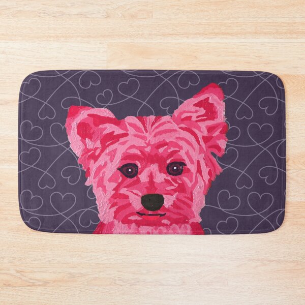 Item preview, Kate Yorkie by Pink Heart on Dark Grey Wallpaper designed and sold by Amanda A. Anthony.