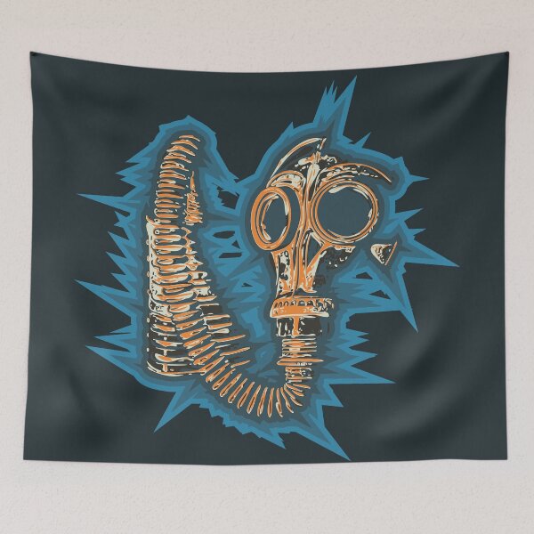 Item preview, Gasmask with spikey background designed and sold by BRU Design.