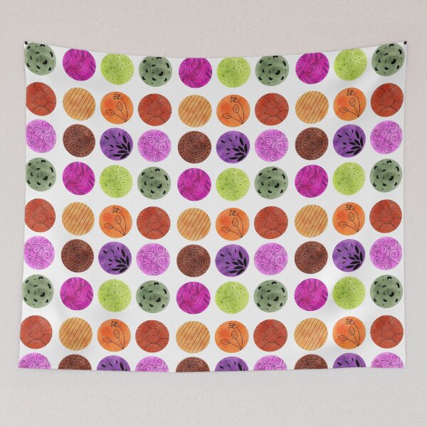 Item preview, Multicolored watercolor circles with pattern designed and sold by SychEvaartist.