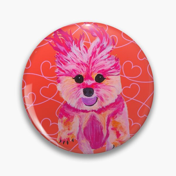 Item preview, I Love Luz the Chorkie over Pink Hearts with Orange designed and sold by Amanda A. Anthony.