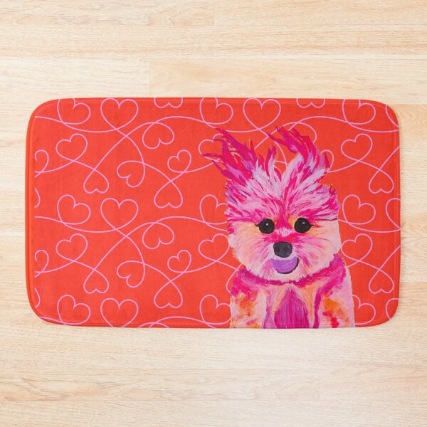 Item preview, I Love Luz the Chorkie over Pink Hearts with Orange designed and sold by Amanda A. Anthony.