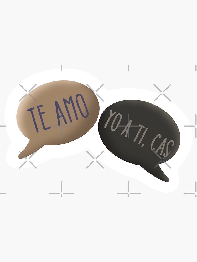 "Te Amo. Yo A Ti, Cas. Speech Bubbles" Sticker by spottedhound Redbubble