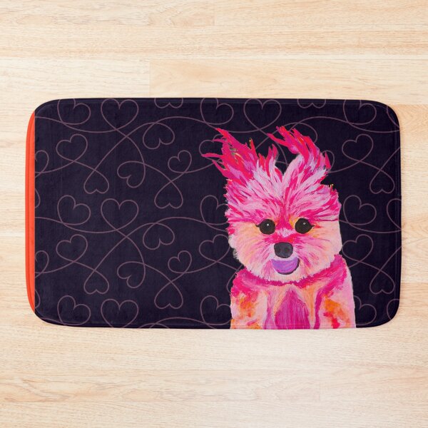 Item preview, I Love Luz the Chorkie over Pink Hearts with Black designed and sold by Amanda A. Anthony.