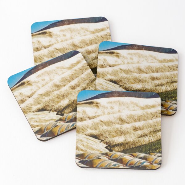 Item preview, Golden fields and barrels of wine designed and sold by Christine Sternfels.