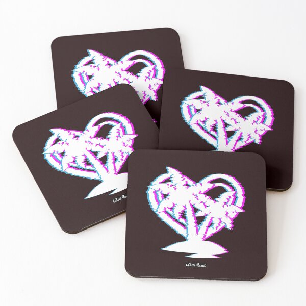 Item preview, Glitch Art Palm Trees and HeartAesthetic Vaporwave designed and sold by fredgarden8.