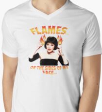 Clue Mrs White Flames Men's V-Neck T-Shirt