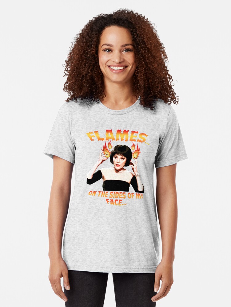 Alternate view of Clue Mrs White Flames Tri-blend T-Shirt