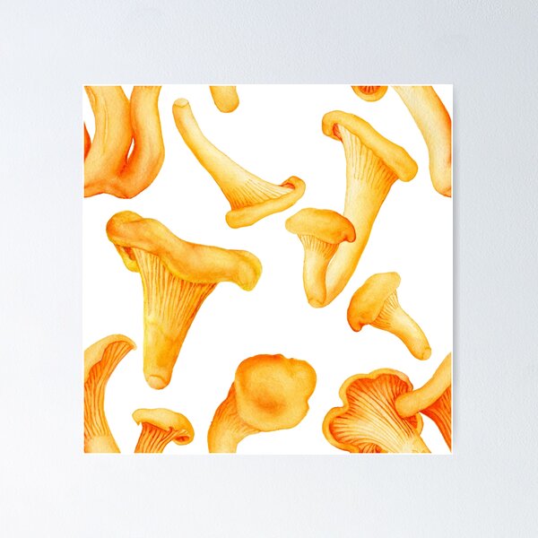 Item preview, Sunny seamless pattern with forest chanterelles designed and sold by AsyaTury.